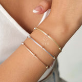 14K Gold Satellite Bracelet, Bead Chain Bracelet