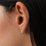 14K Gold Triangle Hoop Earrings, Geometric Huggie Earrings