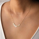 14K Gold Trillion Necklace, Triangle Station Necklace