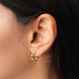14K Gold Twist Huggie Earrings, Rope Huggie Hoop Earrings