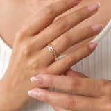 14K Gold Open Heart Ring, Multi Heart Love Ring