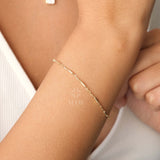 14K Gold Tube Chain Bracelet, Tube Chain Bracelet