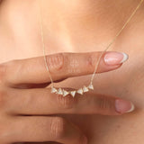 14K Gold Trillion Necklace, Triangle Station Necklace