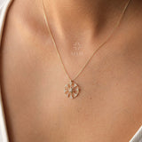 14K Gold Compass Necklace, Polaris Necklace