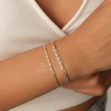 14K Gold Velentino Chain Bracelet, 2.5mm 4mm Figaro Mariner Chain