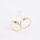 14K Gold Snake Ring, Dainty Serpent Ring