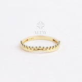 14K Gold Curved Wedding Band, Crown Band Ring