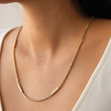 14K Gold Palm Franco Chain Necklace, Tube Chain Necklace