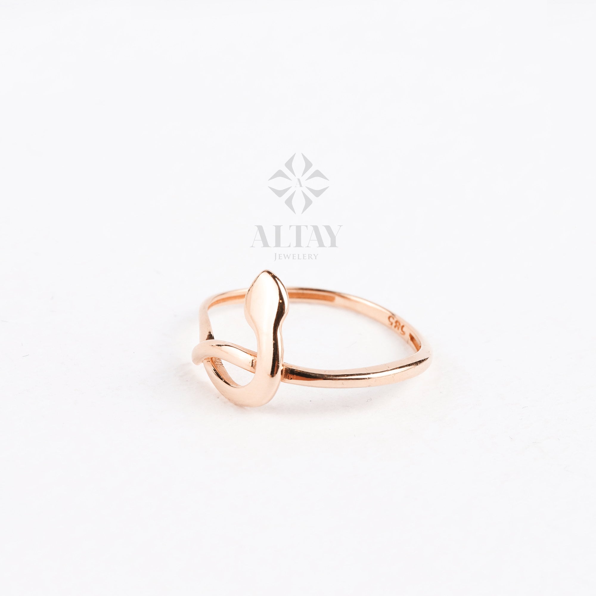 14K Gold Snake Ring, Plain Serpent Ring, Wrap Around Snake Ring, Dainty Stacking Animal Ring, Snake Band Ring, Pointer Finger Gold Ring