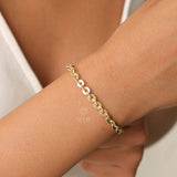 14K Gold Chain Bracelet, Rolo Chain Bracelet