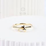 14K Gold Dolphin Ring, Fish Gold Ring