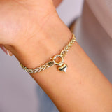 14K Gold Rope Chain Bracelet, 4.7mm Dainty Rope Bracelet