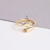 14K Gold Hug Ring, Gift For Her