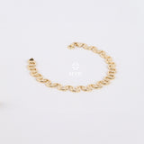 14K Gold Zigzag Bangle Bracelet, Thick Stackable Bracelet