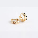 14K Gold Edge Huggie Hoop Earrings, 12mm Hoop Earrings