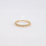 14K Gold Twisted Rope Ring, Braided Gold Band