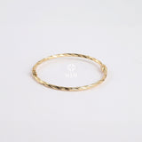 14K Gold Twisted Bangle, Hinged Twist Gold Bracelet