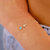 14K Gold Elephant Bracelet, Elephant Charm Bracelet