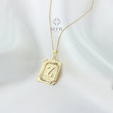 14K Gold Initial Necklace, Gold Letter Necklace