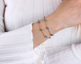 14K Gold Evil Eye Bracelet, Tiny Evil Eye Ring