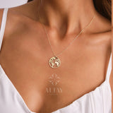 14K Gold Earth Necklace, My World Necklace