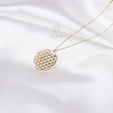 14K Gold Flower Of Life Pendant, Flower Of Life Necklace