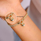 14K Gold Rope Chain Bracelet, 4.7mm Dainty Rope Bracelet
