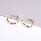 14K Gold Round Hoop Earrings, Classic Hoop Earrings