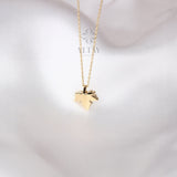 14K Gold Maple Maple Leaf Necklace, Custom Canadian Maple Leaf Pendant