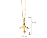 14K Gold Airplane Necklace, Plane Choker