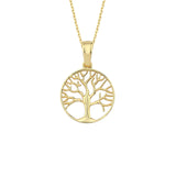 14K Gold Tree of Life Necklace, Family Tree Pendant Necklace