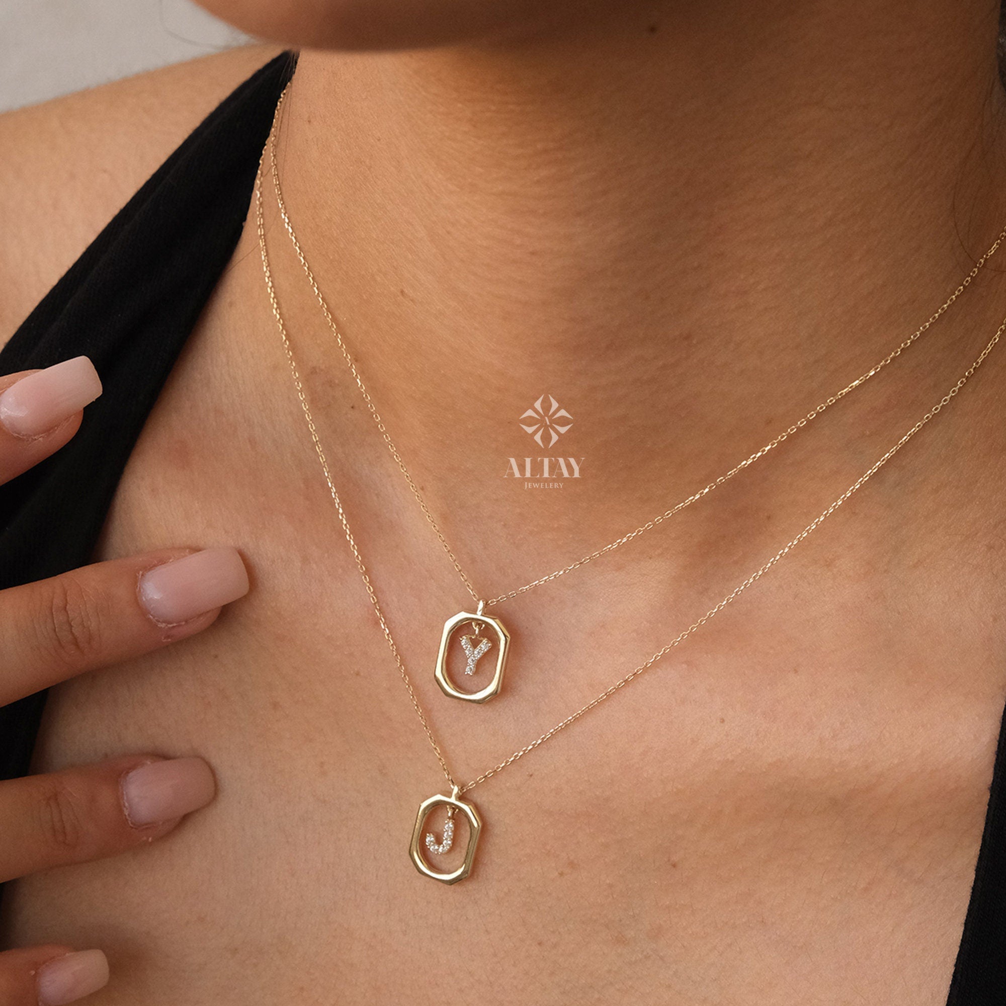 Luxury diamond initial necklace