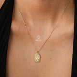 14K Gold Rectangle Sunshine Necklace, Sunbeam Necklace