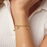 14K Gold 3mm Rolo Chain, Gold Heart Charm Bracelet