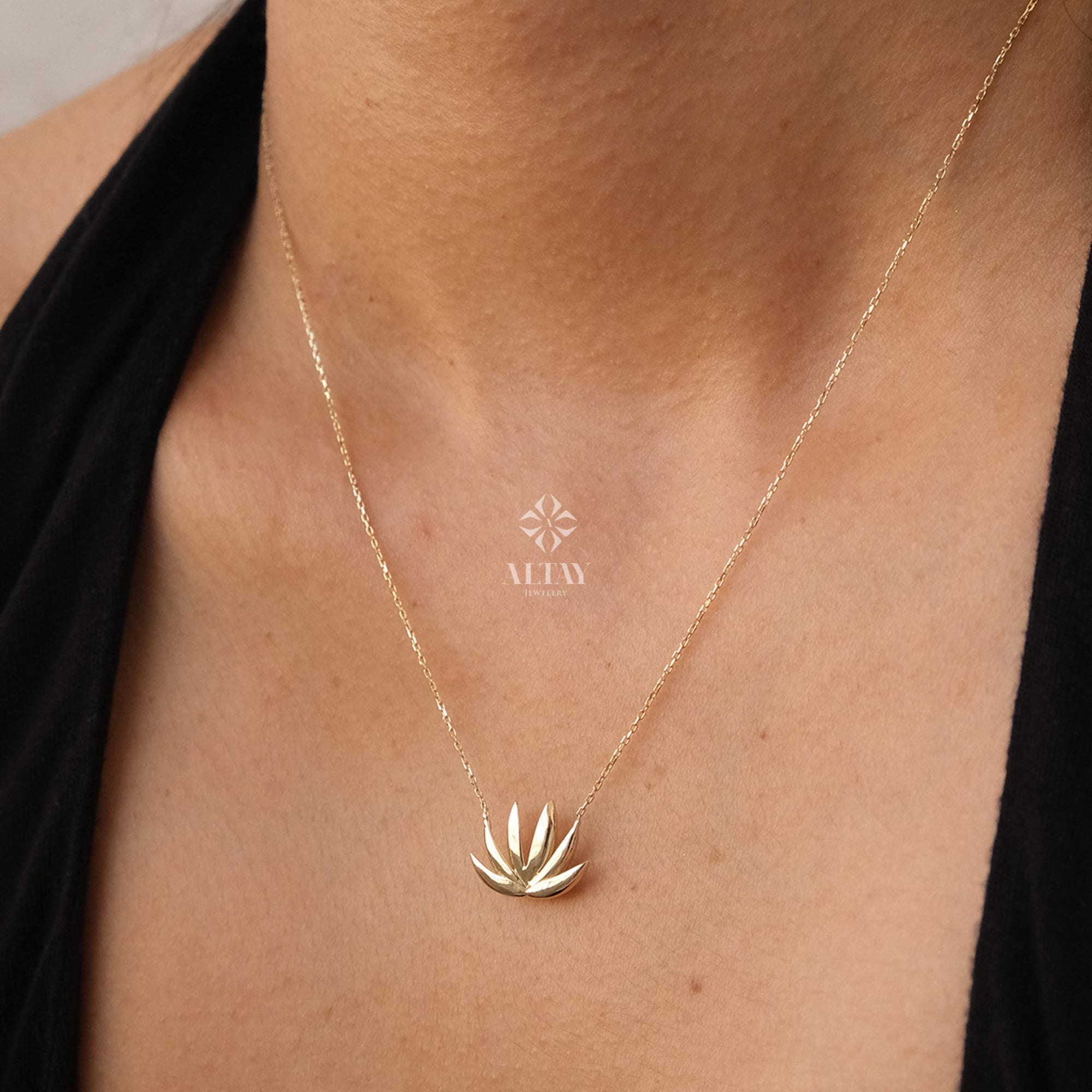 Easter lotus necklace