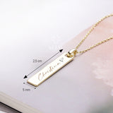 14K Gold Bar Necklace, Custom Bar Necklace