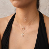 14K Gold Initial Necklace, Gold Letter Necklace