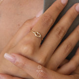 14K Gold Kiss Ring, Personalized XO ring