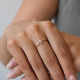 14K Gold Trio Ring, 3 Stone Wedding Ring