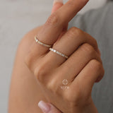 14K Gold Baguette Half Eternity Ring, CZ Diamond Wedding Ring