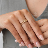 14K Gold Crown Band Ring, Tiara Gold Ring