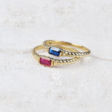 14K Gold Solitaire Birthstone Ring, Birthstone Solo Personalized Ring