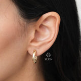 14K Gold Round Hoop Earrings, 15mm Classic Hoop Earrings