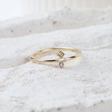 14K Gold Trio Ring, 3 Stone Wedding Ring