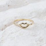 14K Gold Kiss Ring, Personalized XO ring
