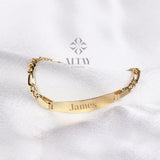 14K Gold Baby ID Bracelet, Child Nameplate Bracelet