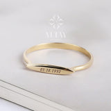 14K Solid Gold Rectangle Bar Ring, Plain Stacking Ring