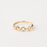 14K Gold Chain Ring, Chain Round Link Ring