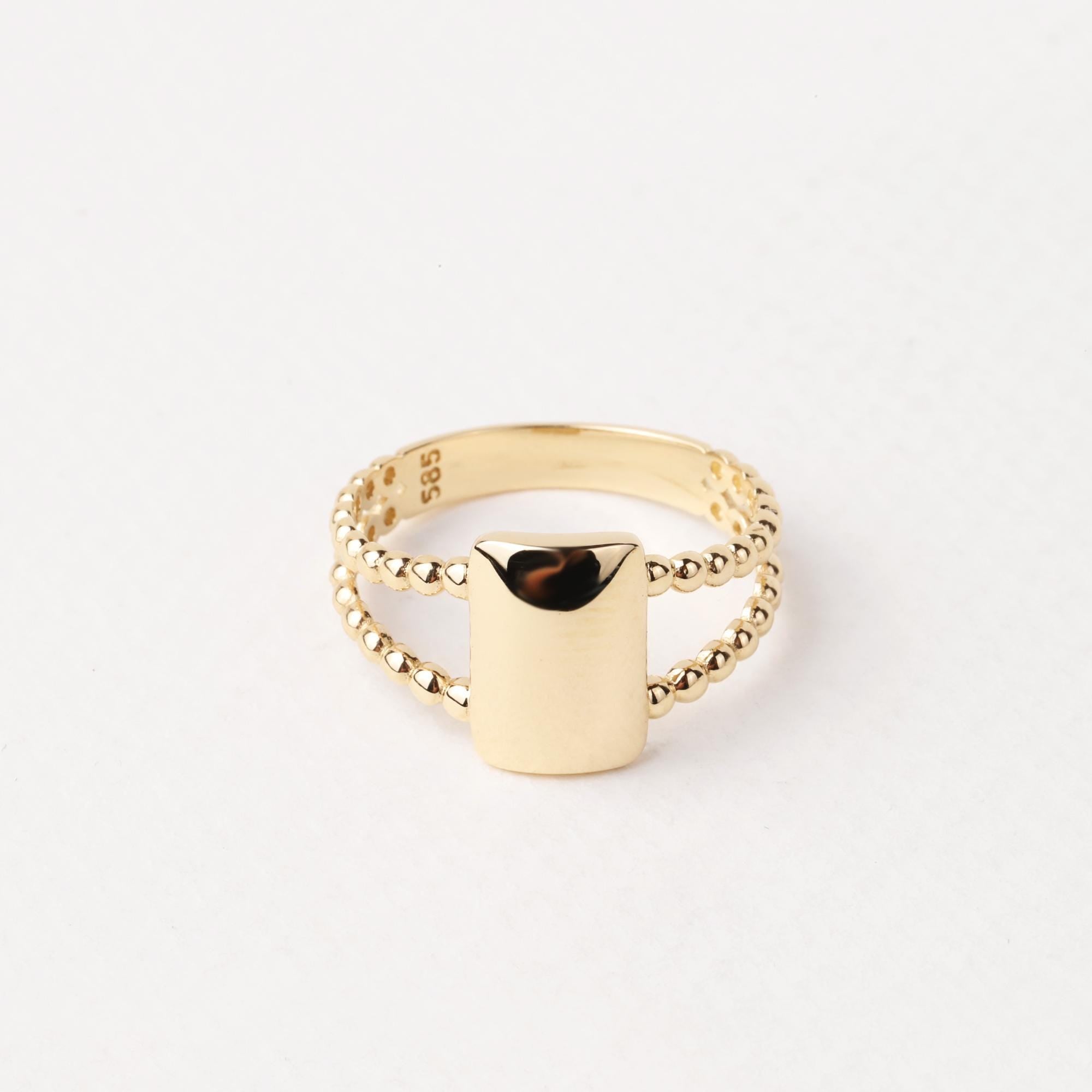 14K Gold Birth Flower Ring, Personalized Birth Flower Ring, Dainty Engraved Ring, Floral Jewelry, Custom Band Ring, Birth Month Flower Ring
