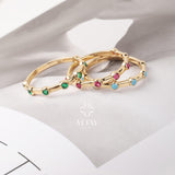 14K Gold Engagement Ring, Multi stone Gold Ring